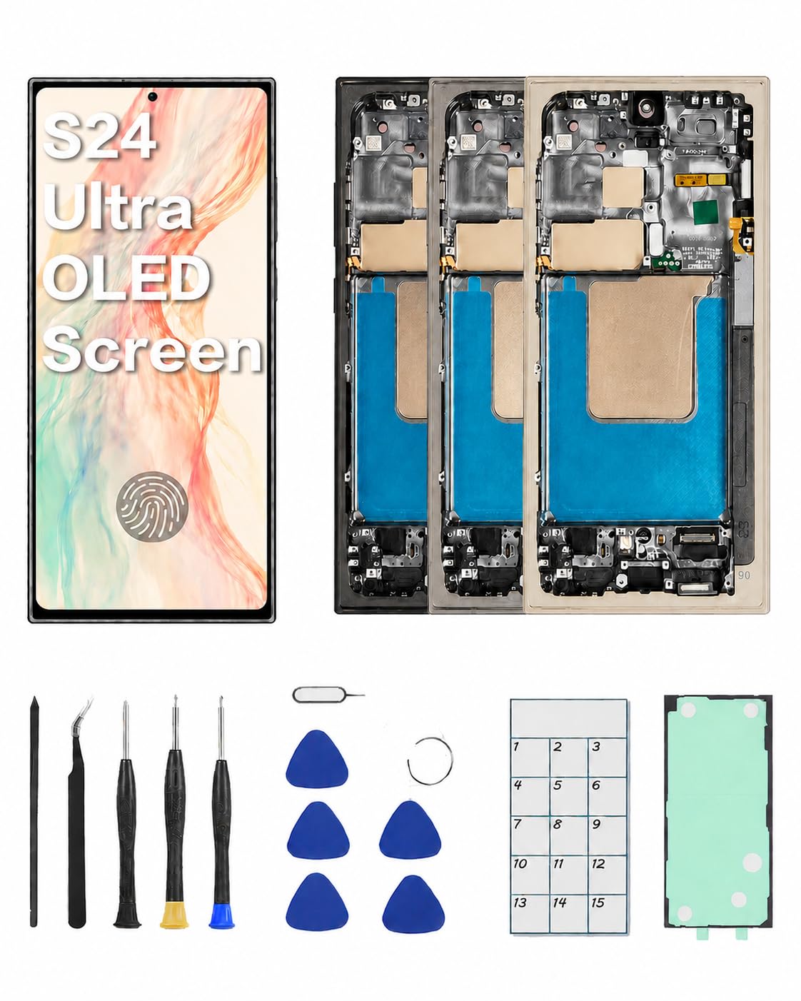 Wersja UE wyświetlacz OLED do Galaxy S24 Ultra 5G LCD ramka