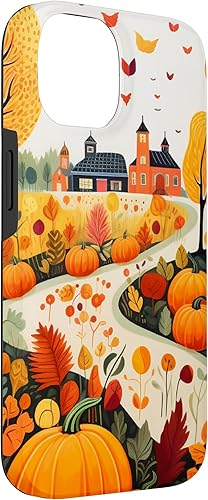 Miniatura 6 de iPhone 14 Pro Max Hojas otoño calabaza patrón otoño color hojas caso