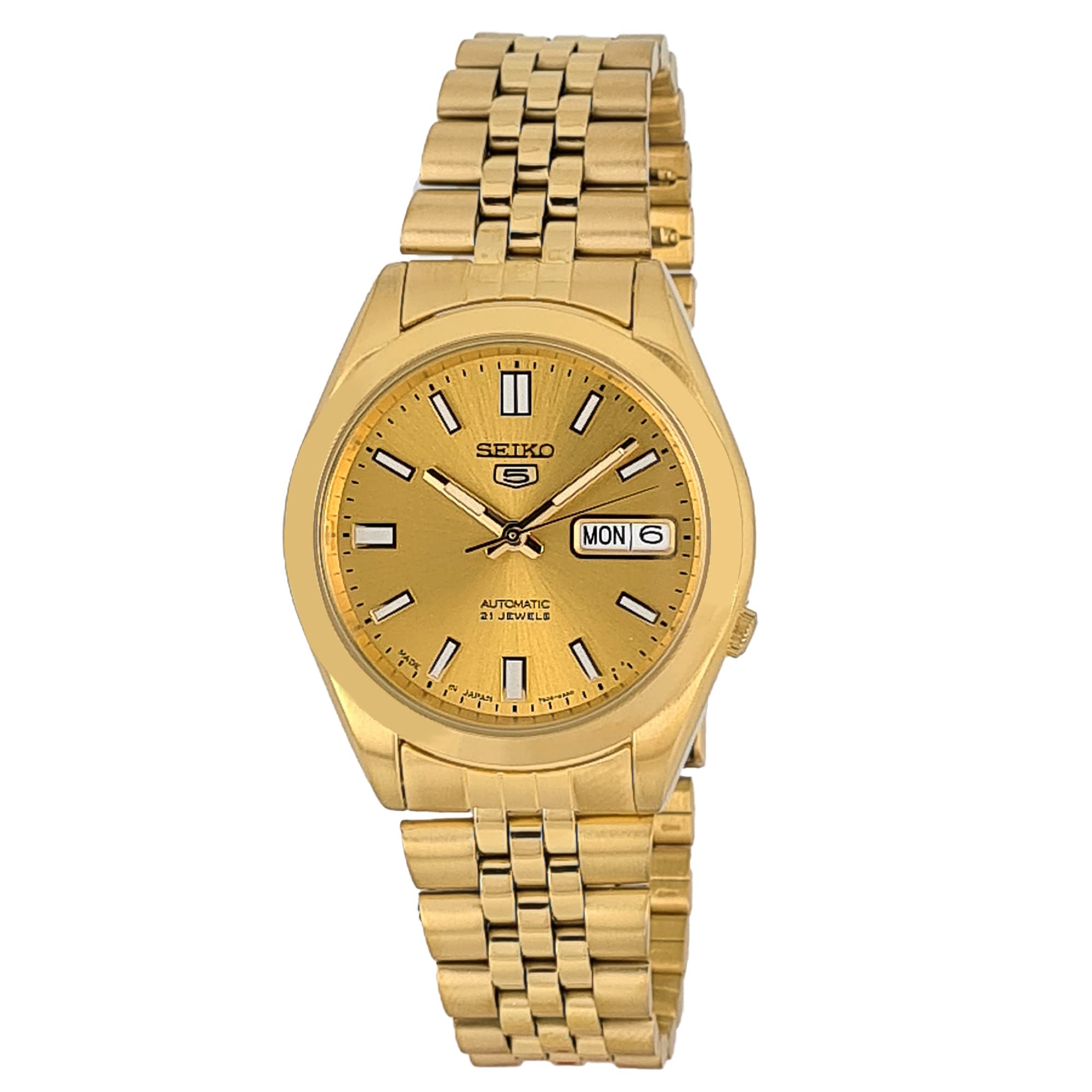 Amazon.com: Seiko automatic 21 Jewels Calendar golden Stainless