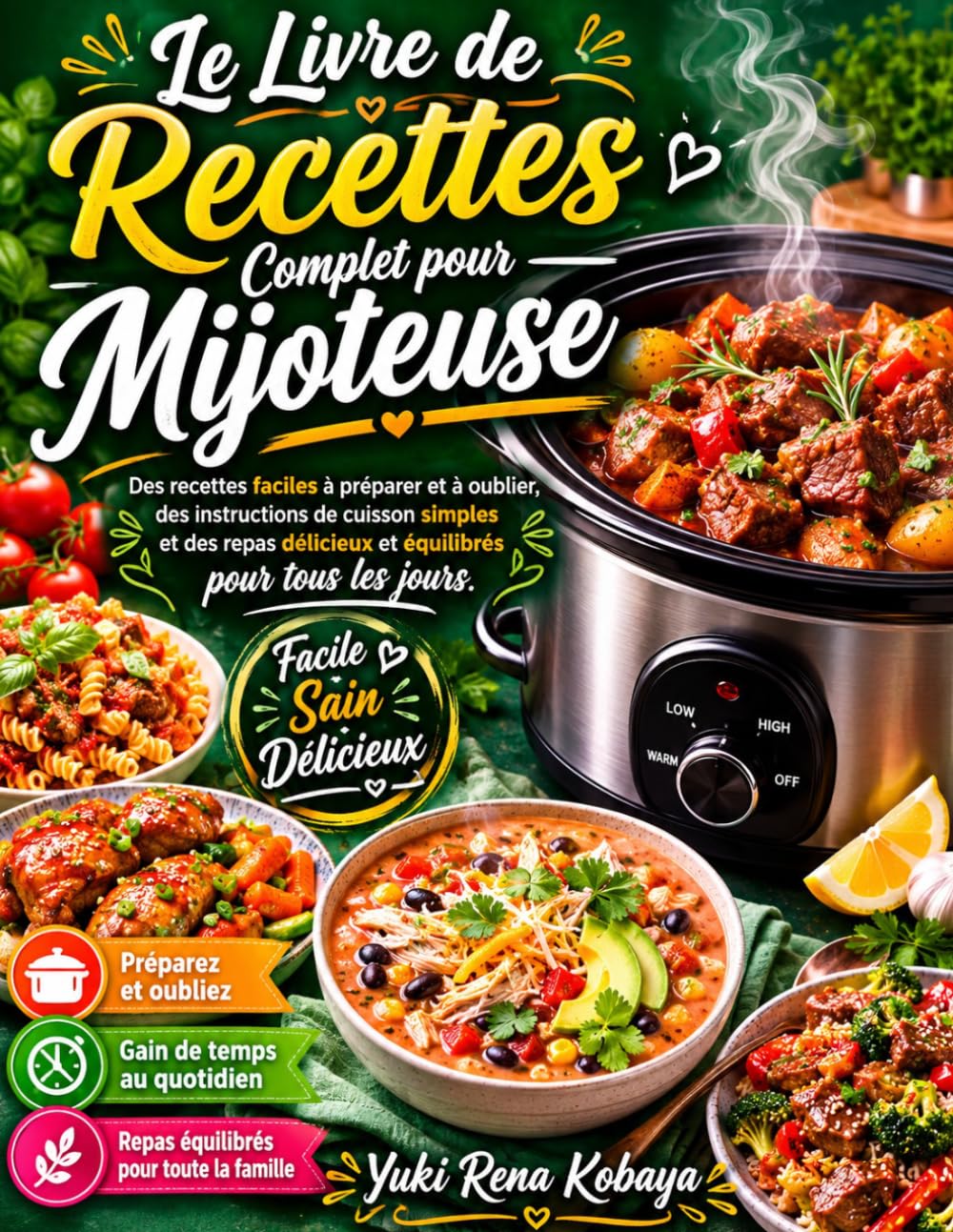 Le livre de recettes complet pour mijoteuse: des recettes faciles à préparer et à oublier, des instructions de cuisson simples et des repas délicieux et équilibrés pour tous les jours.