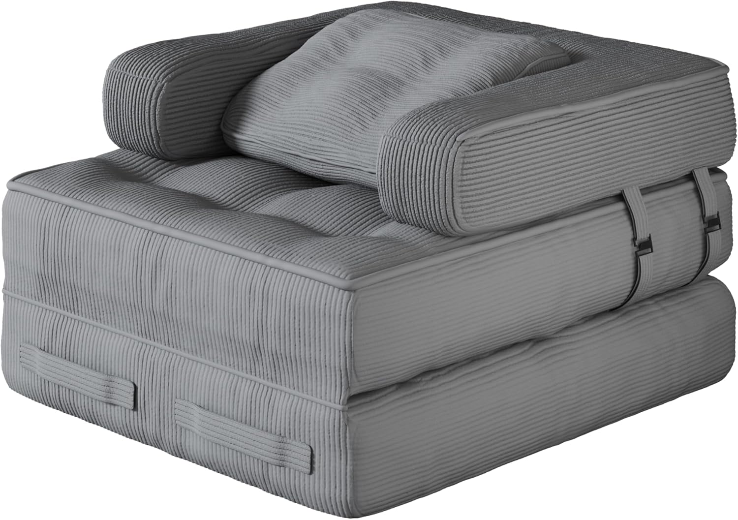 Folding Sofa Bed - Portable Foldable Sleeper futon Couch Chair for Bedroom, Living Room, Light Grey