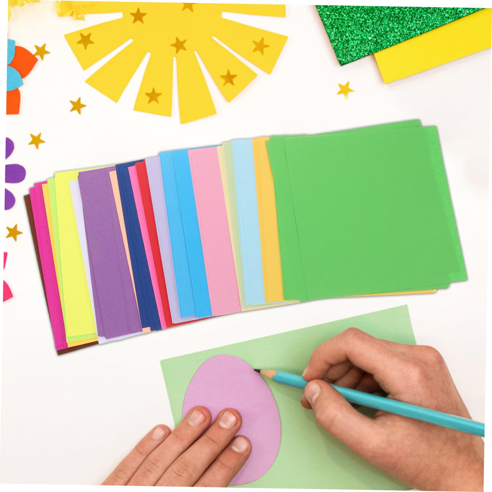 SHINEOFI 600fogli Carta Origami Quadrata Colori Misti Per Ragazzo Ragazza Attività Didattiche e Fai Da Te Carta Adatta Per Scuola e Artigianato