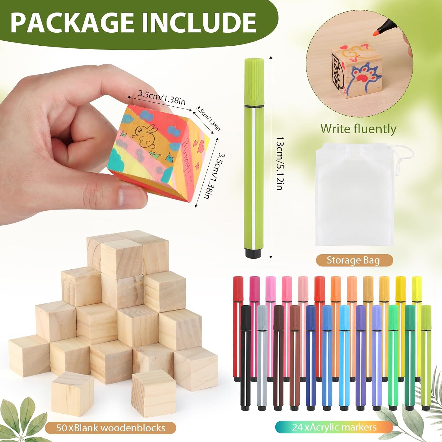 Baby Shower Games Kit with 50 Baby Shower Blocks 24 Markers, and Game Sign | Baby Blocks for Baby Shower, Gender Reveals Party(Animal)