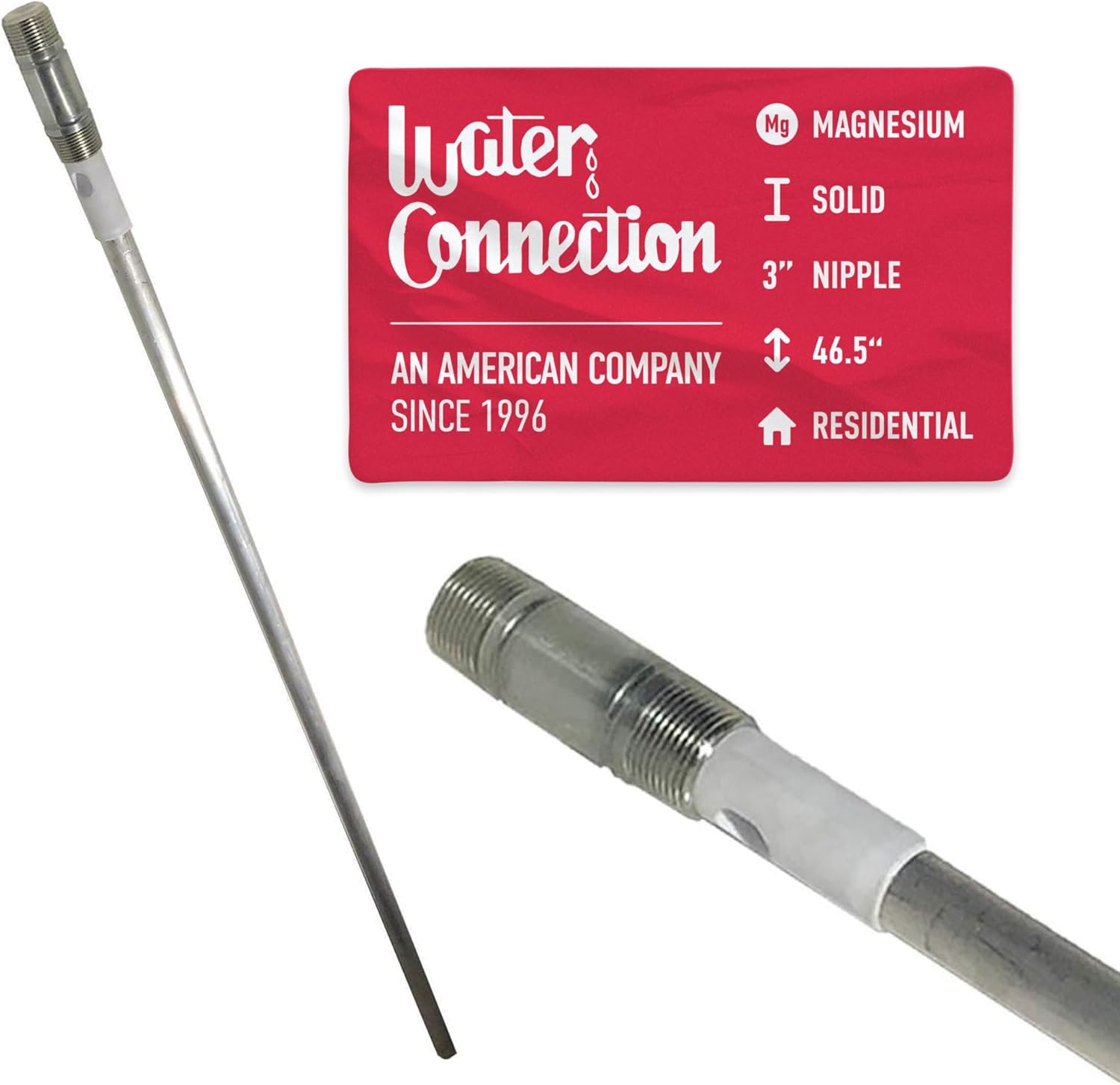 Water connection Bradford White Water Heater Anode Rod Magnesium
