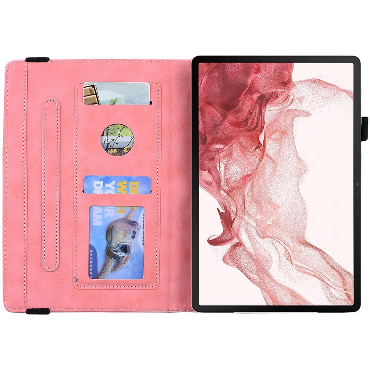Custodia protettiva per tablet PC compatibile con Samsung Galaxy Tab S9 Ultra 14,6 pollici 2023 (SM-X910/X916B/X918U) sottile e leggera in pelle PU goffrata con supporto a libro per tablet PC con slot