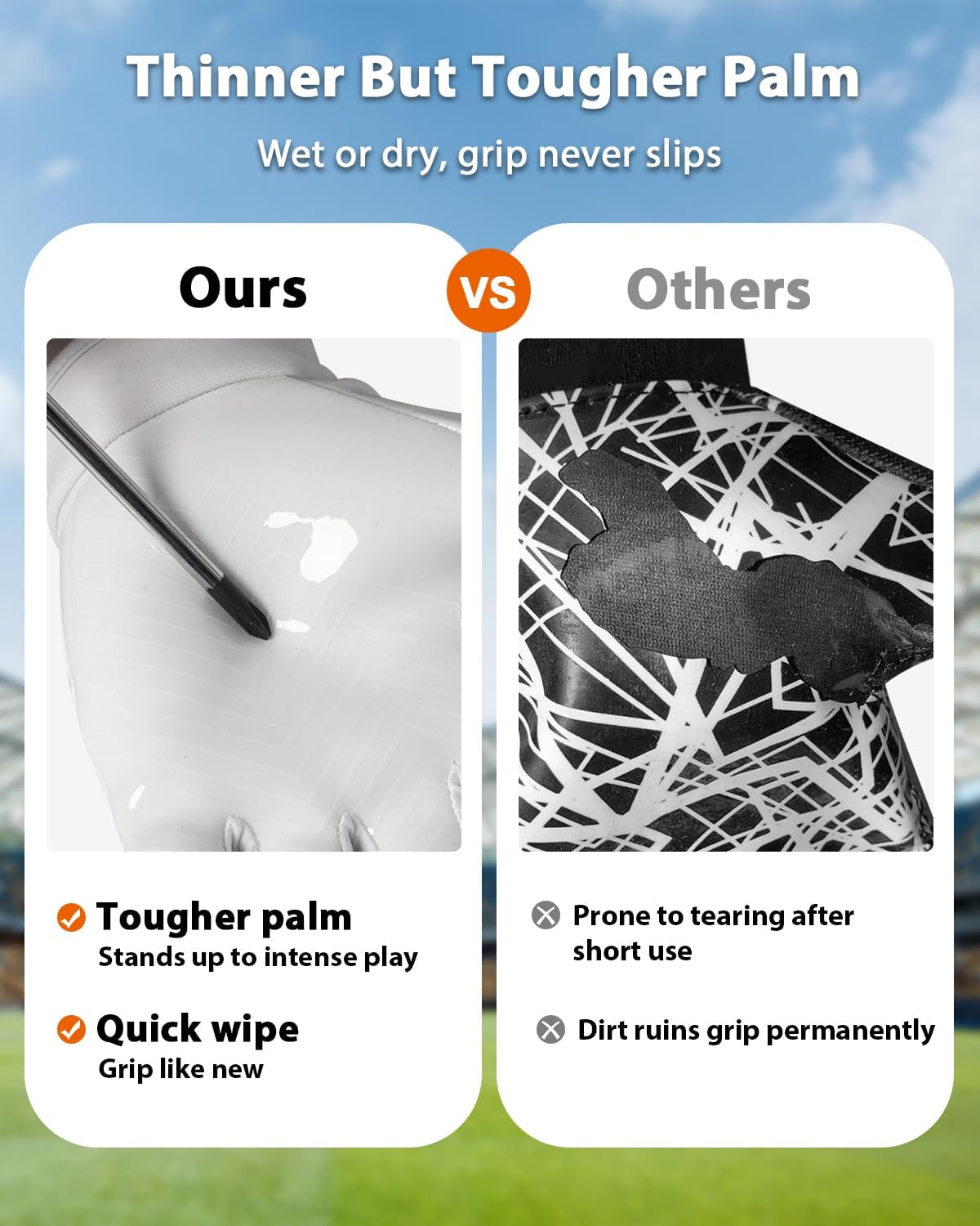 RIGWARL Football Gloves Adult Men, Youth Kids Football Gloves with Super Sticky Grip, Receiver Glove Best Gift for Adult Youth Kids Boys 8-12 - Image 4