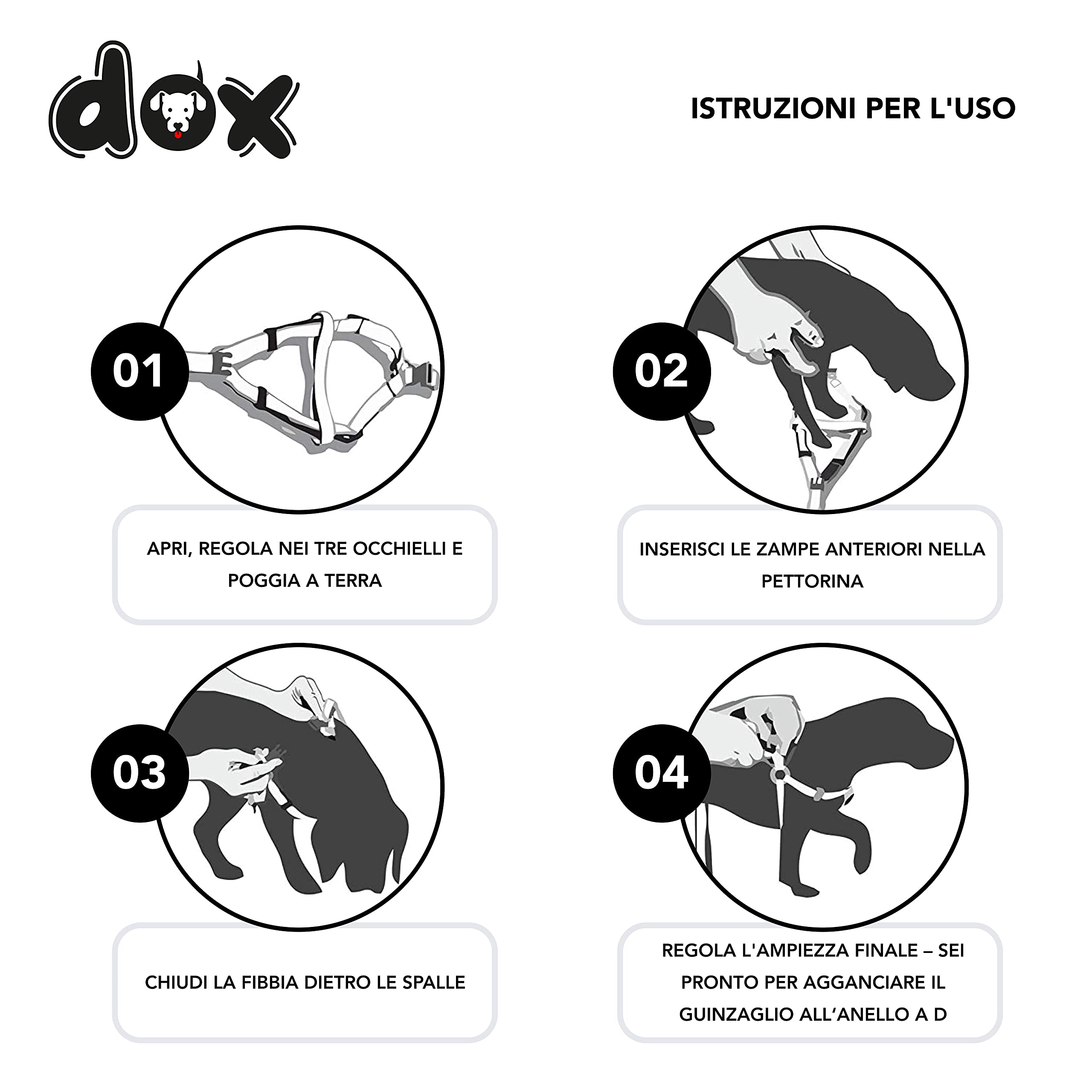 Pettorina Step-In Per Cane In Nylon - Regolabile Per Taglie Piccole, Medie E Grandi, Vari Colori - Foto 3