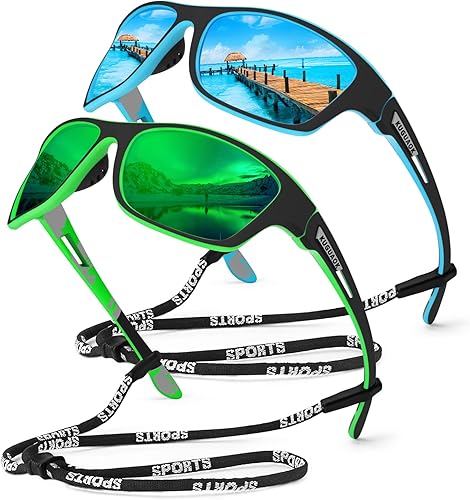 KUGUAOK Sports Polarized Sunglasses for Men Fishing Cycling Running Sun Glasses Lightweight Frame UV Protection Goggles