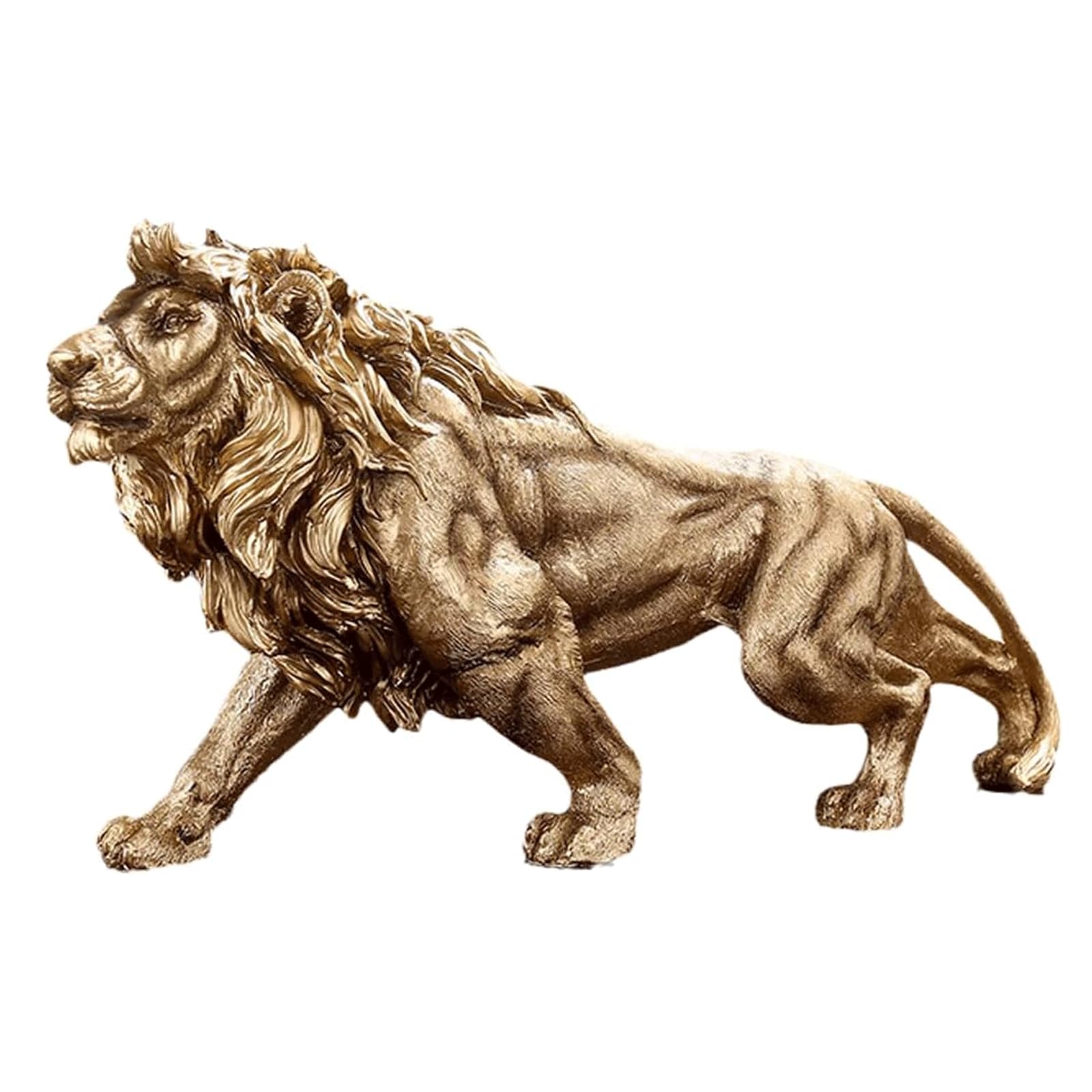 figurka dekoracyjna Groot standbeeld gouden leeuw hars sculpturen luxe kunstbeeldje voor premium bureau plank decor creatief dier standbeeld sculptuur świetny prezent