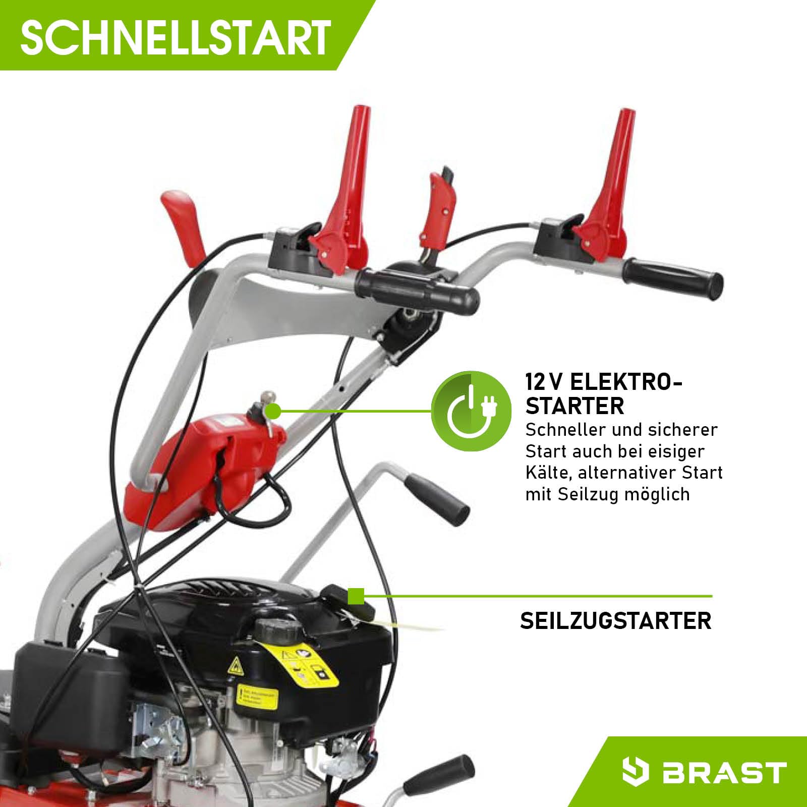 BRAST Kehrmaschine Benzin | Laubsammler Schneeschieber | XXL Premium | 4,8kW(6,5PS) - 5,14kW(7PS) | viele Modelle | 80-100cm Arbeitsbreite | Elektrostart | Schneeketten | 3in1 Gerät