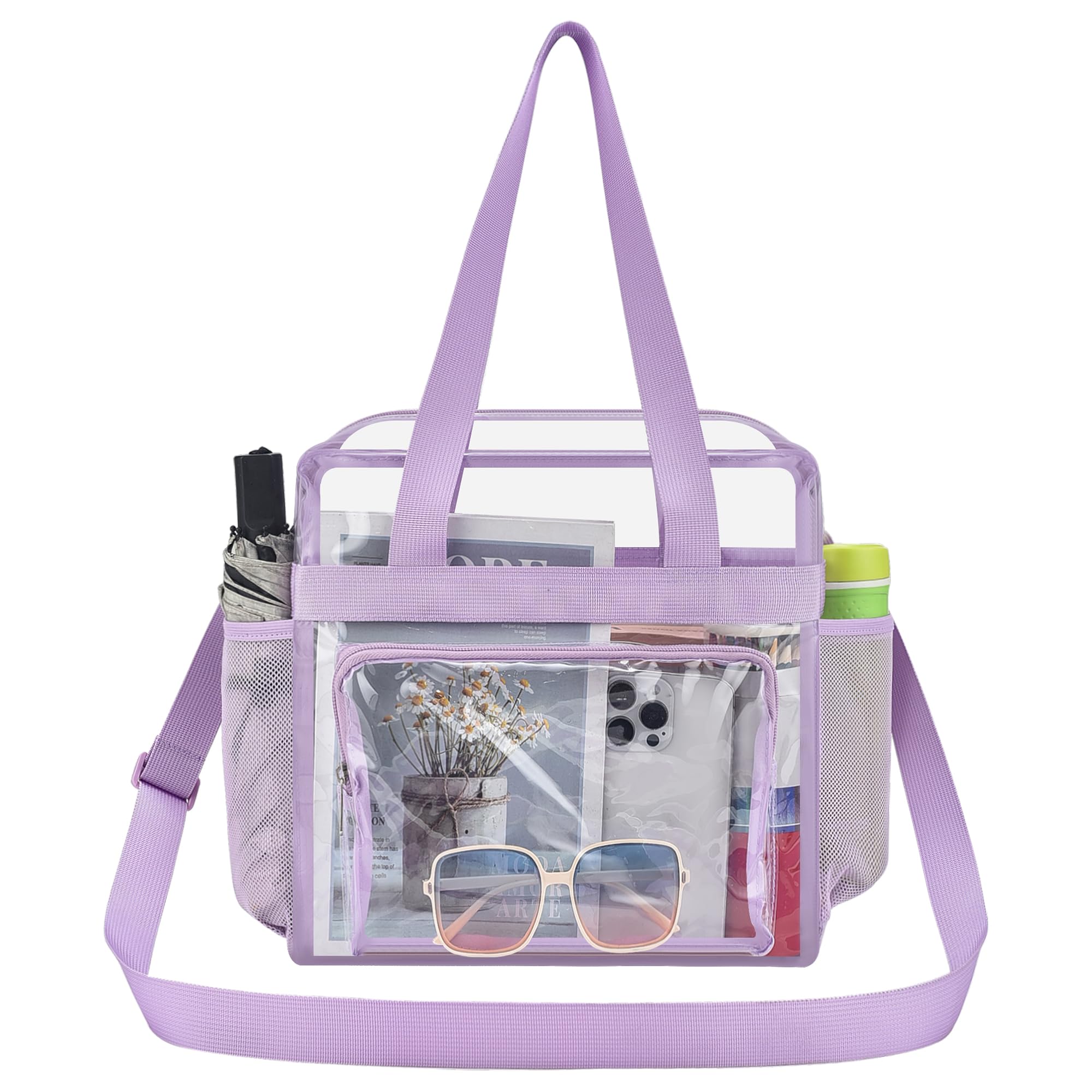 Oraben Clear Tote Bag Clear Bag Stadium Approved 12x6x12 Stadium Bag for Work, Sports Games,Gym