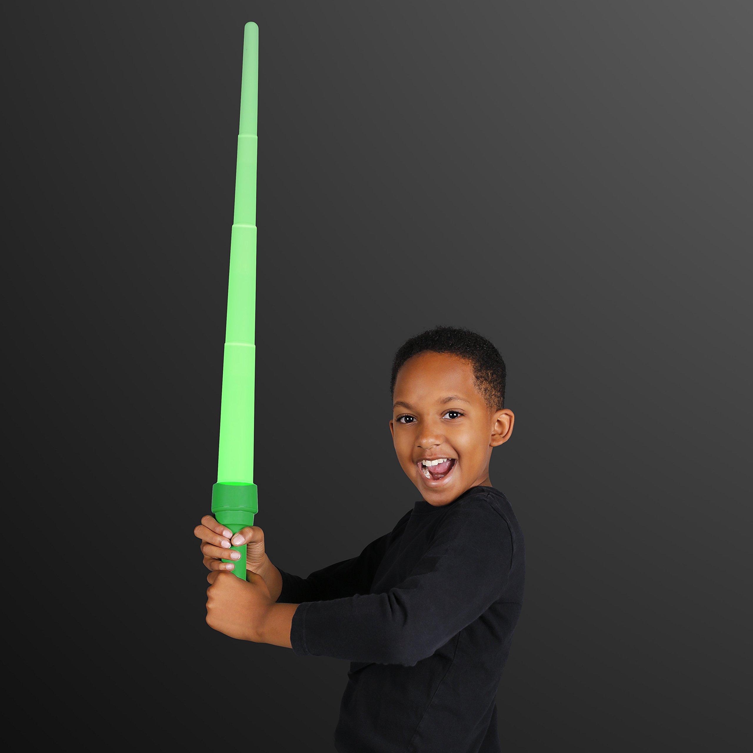FlashingBlinkyLights Green LED Expandable Light Up Saber Swords