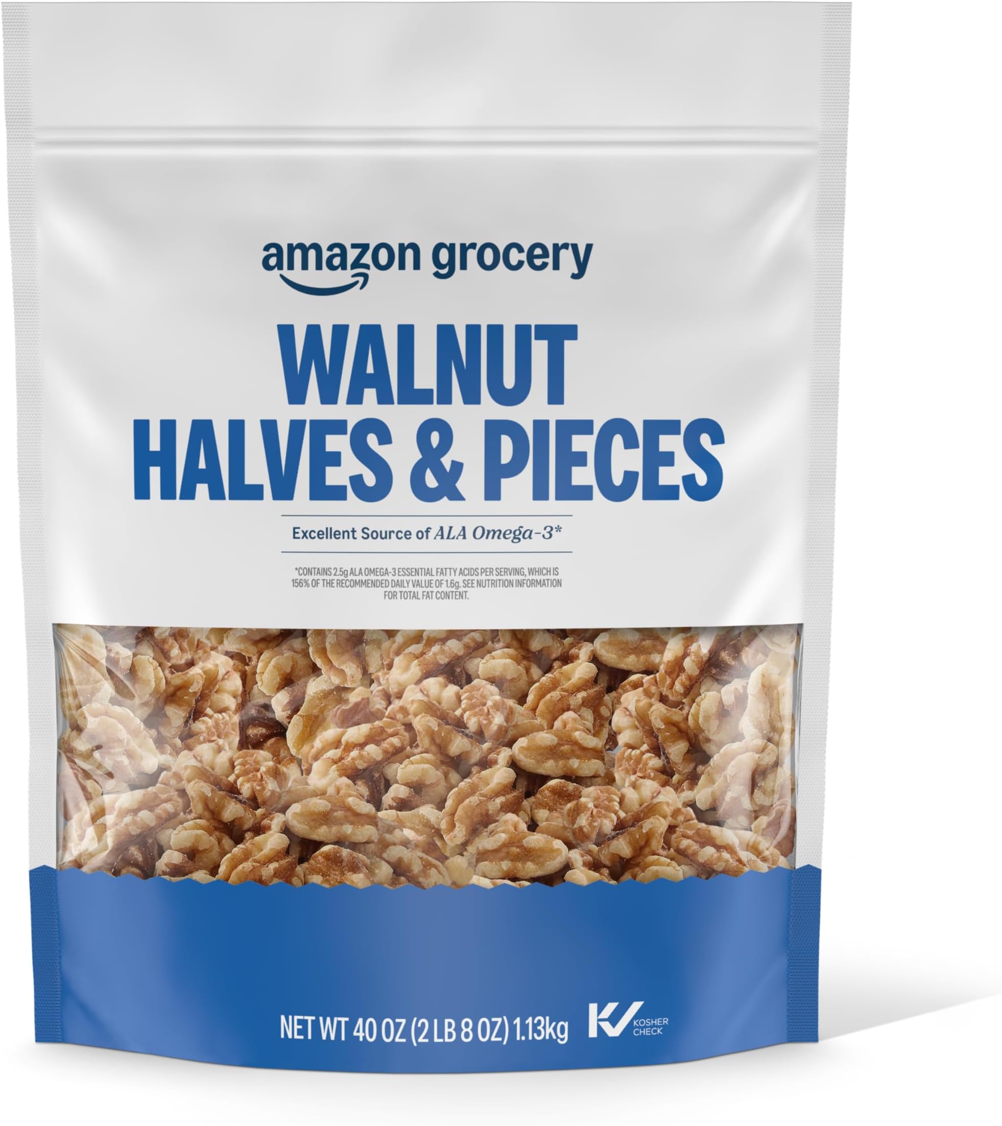 Amazon Grocery, Walnut Halves & Pieces, 40 Oz (Previously Happy Belly, Packaging May Vary)