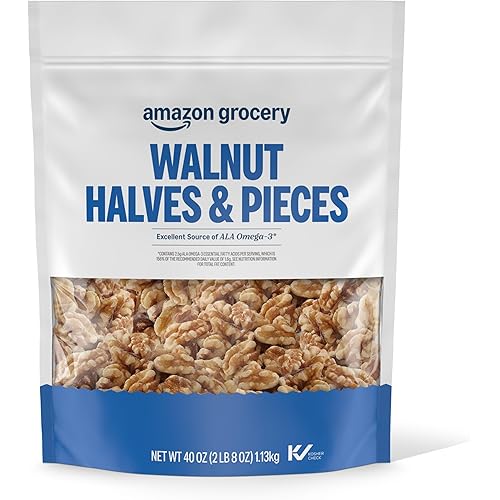 Amazon Brand - Happy Belly California Walnuts Halves and Pieces, 40 ounce