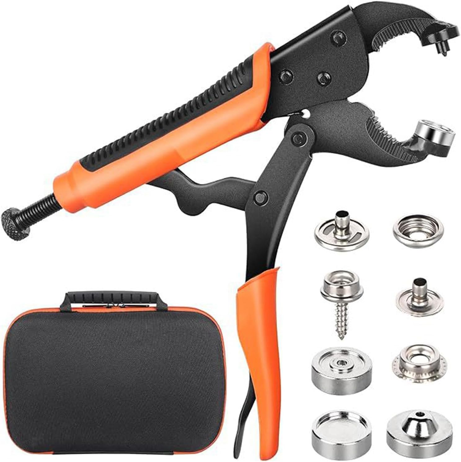 Snap Fastener Pliers Tool Set with Adjustable Setter Button for Canvas Leather Replacement Multifunctional Adjustable Tool Set for Tarps
