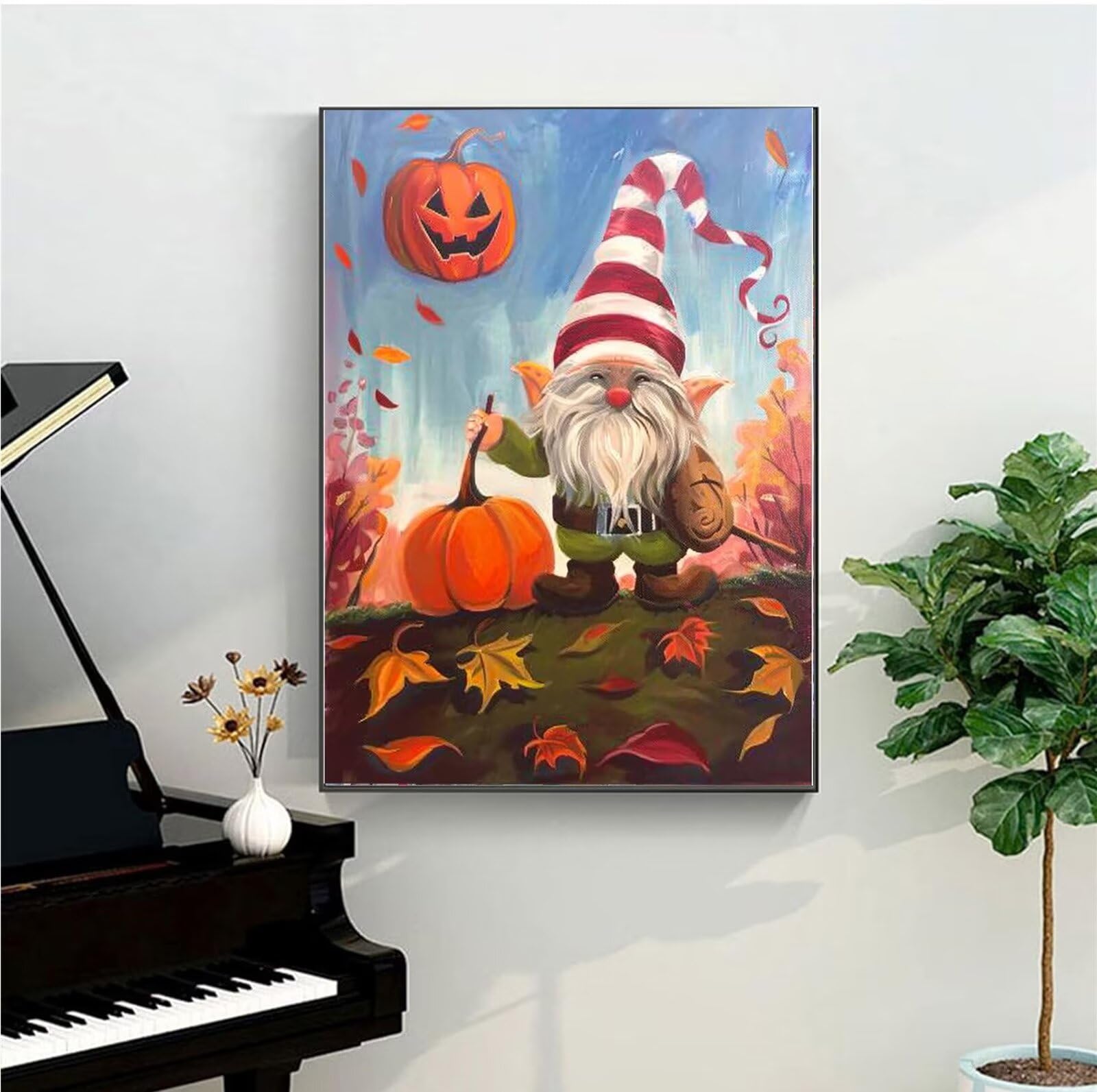 Peepezo Malen nach Zahlen Kinder Gnom, Hut Geschenke für Mädchen Junge, Bastelset Kinder, Malen nach Zahlen | Malen nach Zahlen, Bastelset Mädchen 60x80cm (mit Rahmen)