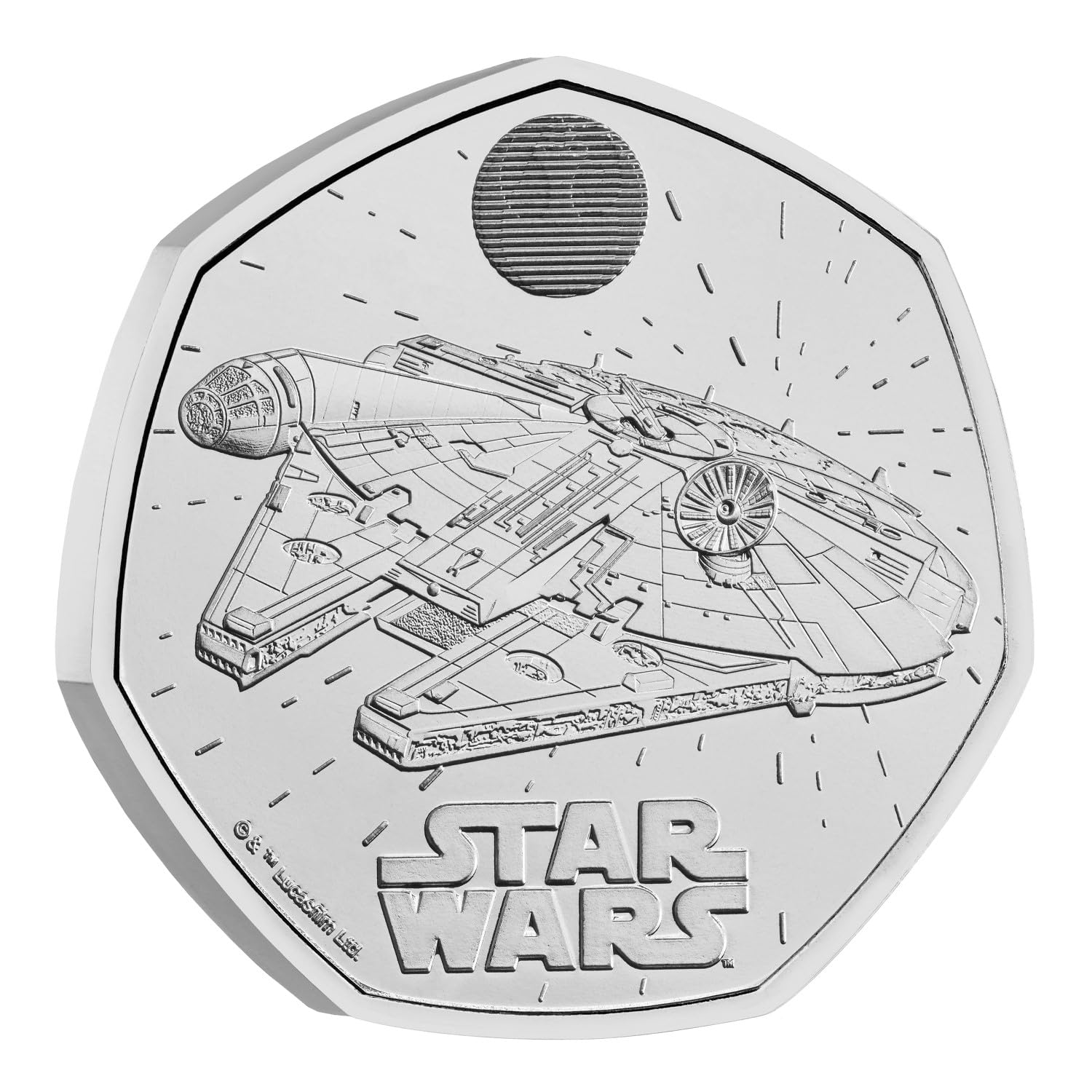 2024 Star Wars 05 Millenium Falcon UK 50p Brilliant Uncirculated Coin Mint Pack, Silver, Small - Image 3