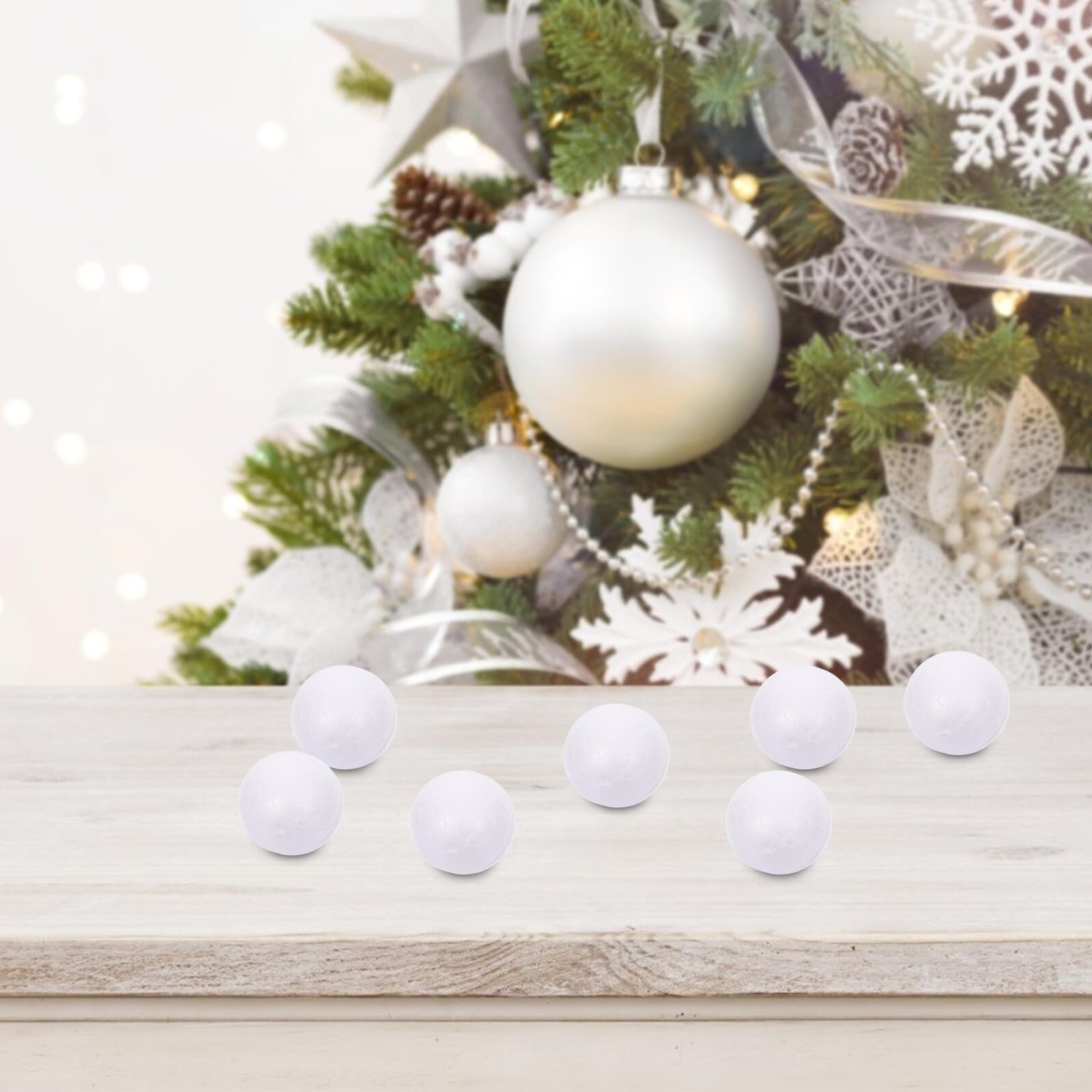 250 Pezzi Palline di Gommapiuma Bianche da 2,5 Cm per Lavoretti la Palla, Ornamenti Natalizi Fai da Te per Progetti Creativi in Casa, Scuola e Feste di Natale