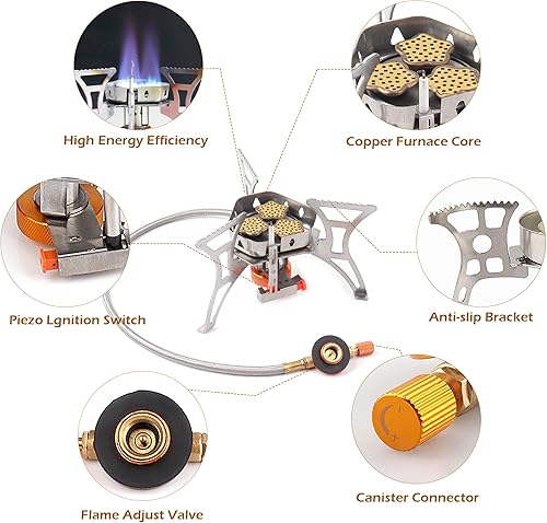 Miniatura 9 de RIDEIWAKE Kit de encendido piezoeléctrico de chispa piezoeléctrica, lgniter de electrodo y boquilla de chorro de latón, boquilla de nebulización,