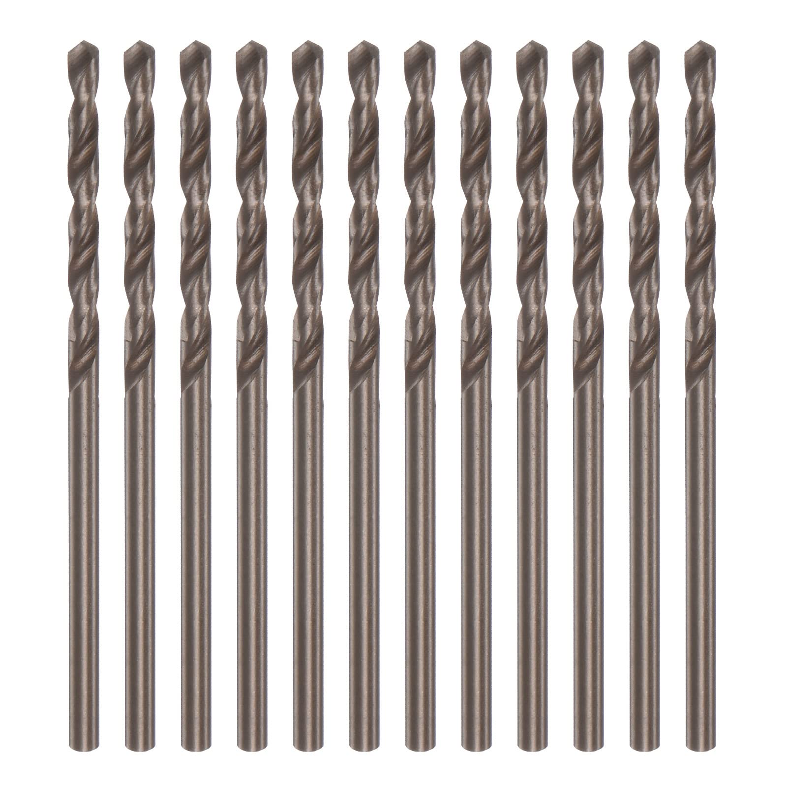 HARFINGTON 12pcs Cobalt Drill Bits,2.1mm M35 High Speed Steel Metric Twist Drill Bit Straight Shank Jobber Drill Bits for Hard Metal, Stainless Steel,