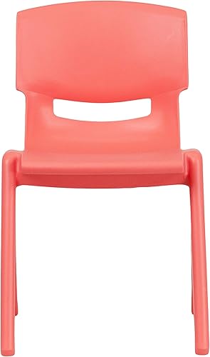 Miniatura 8 de Flash Furniture Silla escolar apilable de plástico rojo con altura de asiento de 13.25 pulgadas