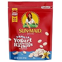 Vista 2 de Sun-Maid - Pasas cubiertas de yogur de vainilla - (Paquete de 12) Bolsa resellable de 8 onzas - Bocadillo de fruta disecada cubierta de yogur