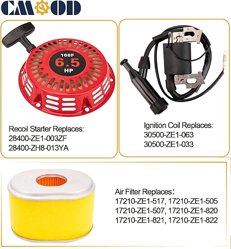 Miniatura 7 de Carburador GX160 GX200 compatible con Honda GX120 GX140 GX160 GX200 5HP 5.5HP 6.5 HP Motor Reemplaza 16100-ZH8-W61, con bobina de encendido y