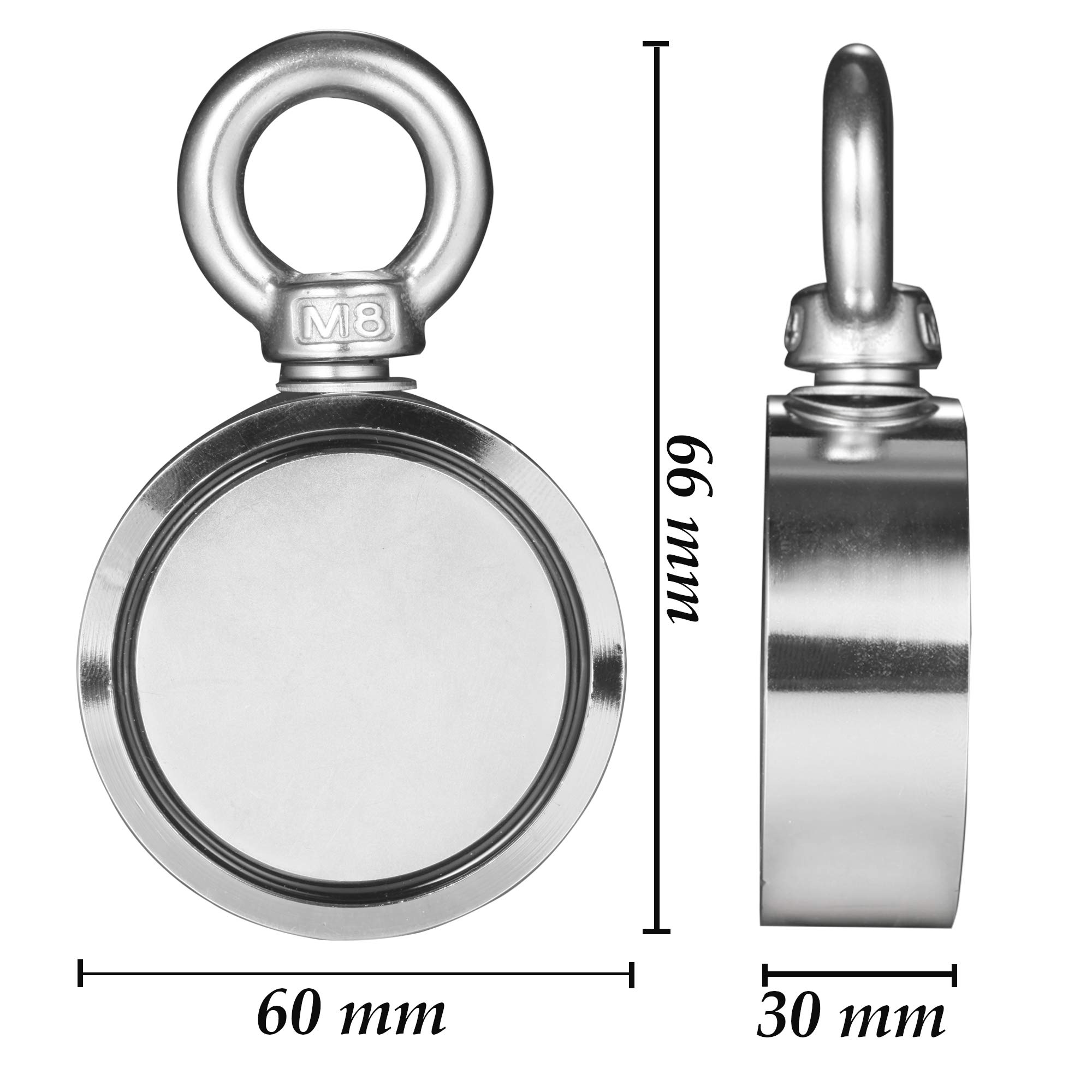 Wukong Double Sided Fishing Magnet, Combined 660 LBS Pulling
