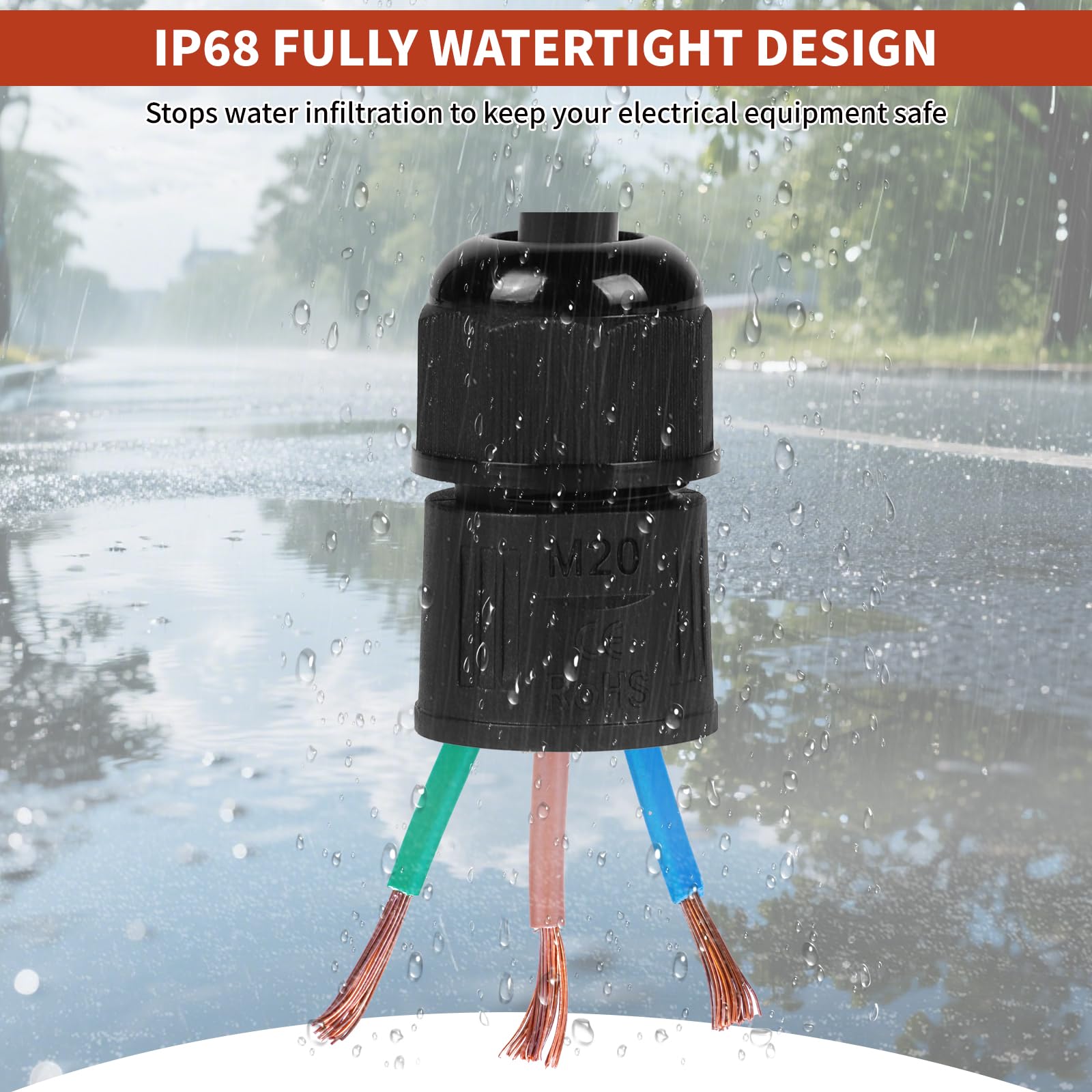 SWAWIS Connettore per Cavi Impermeabile 3 Poli IP68 Connettori Elettrici Rapidi Scatola Derivazione Esterna Connettori Elettrici Impermeabili Per Diametro Cavo 3-12 mm (10 Pezzi)