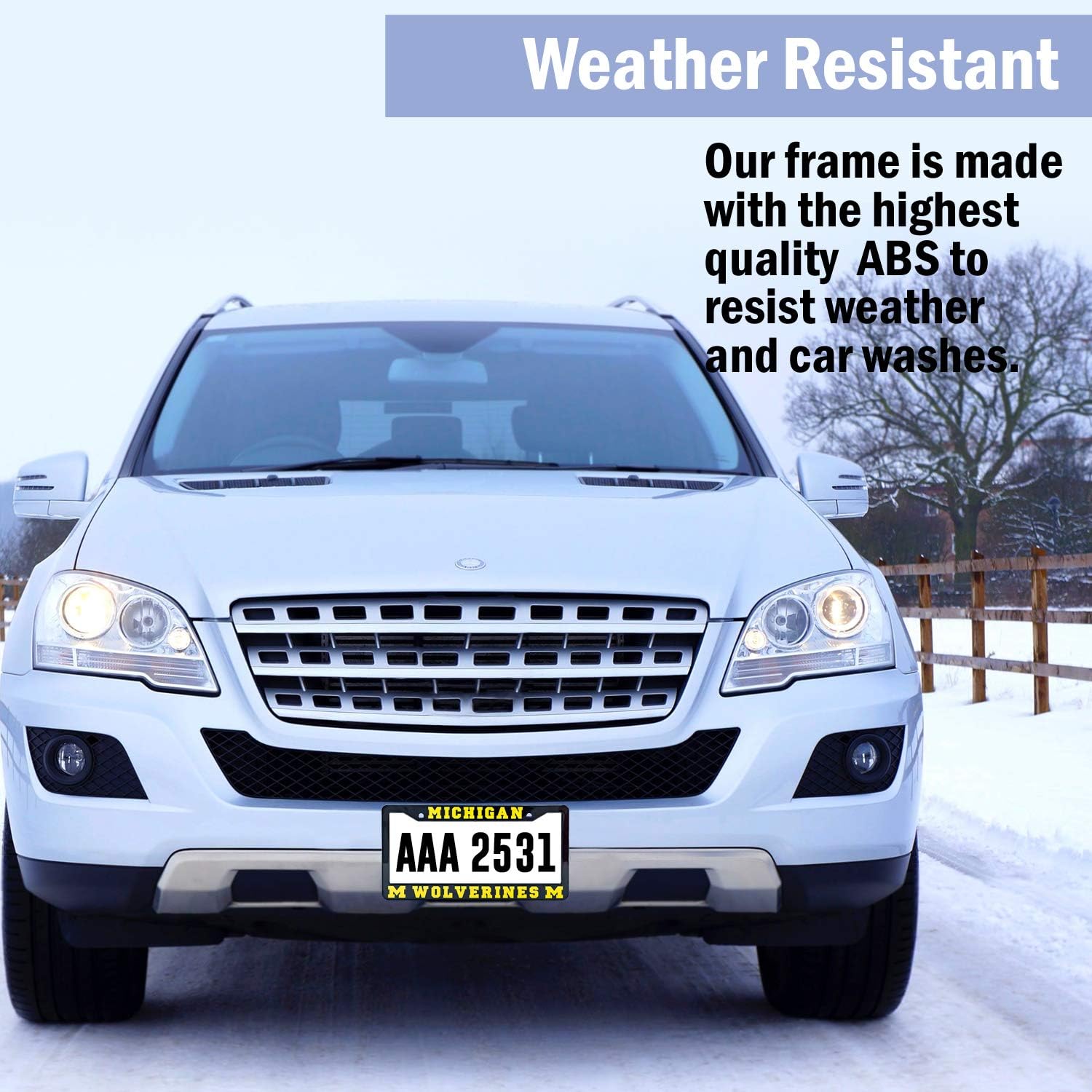 Michigan Wolverines License Plate Frame Cover - Black - 12.25" x 6.25" - Ideal Gift for Sports Fans & Supporters