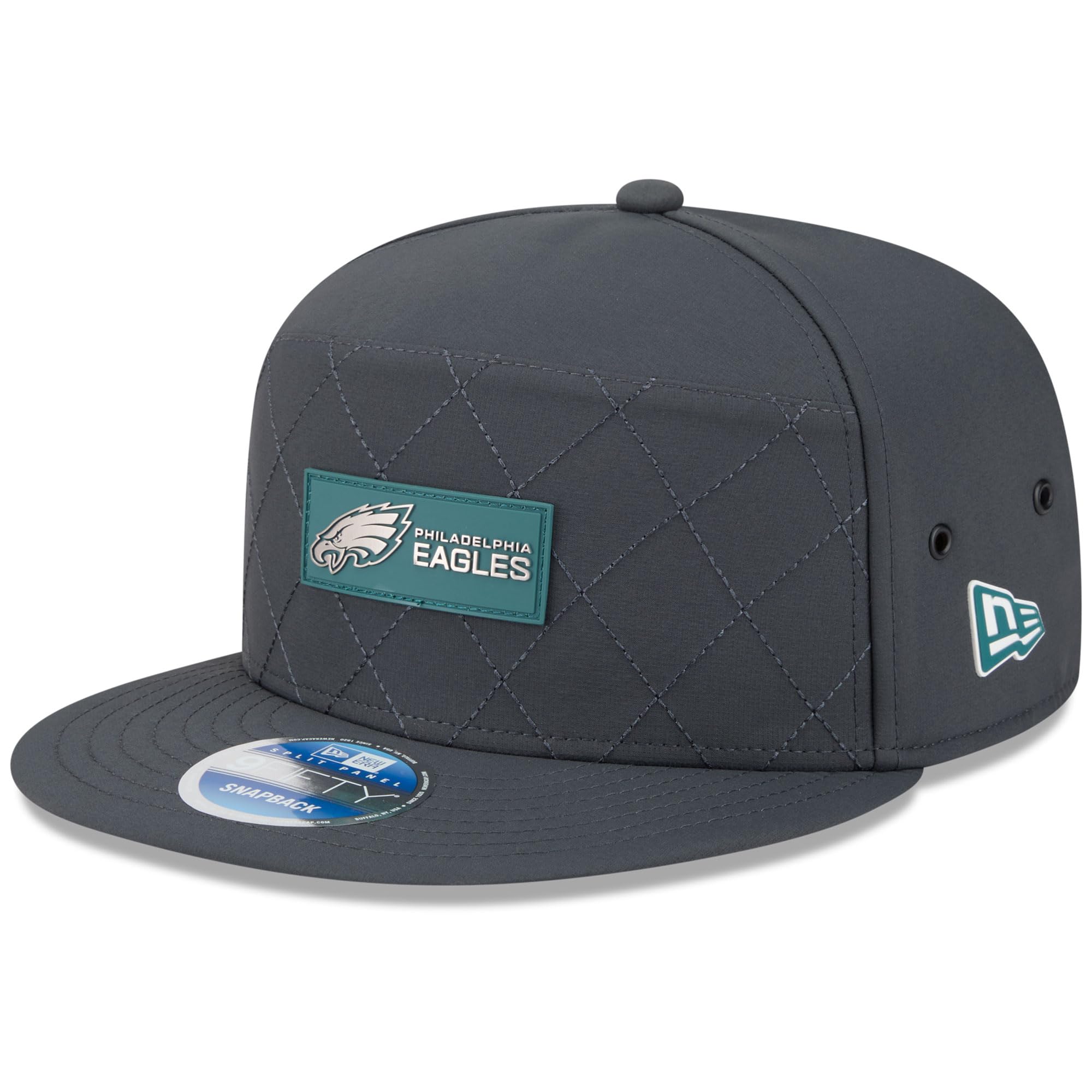 New Era Men's Charcoal Philadelphia Eagles 2025 Sideline Cold Weather Split Panel 9FIFTY Snapback Hat