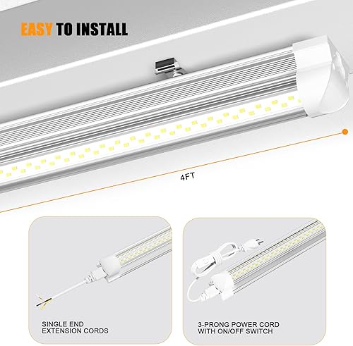 Miniatura 4 de Luz LED para tienda de 4 pies, 6000 K, 50 W, 7500 LM, lámpara de techo enlazable, tubo LED integrado T8 de 4 pies, en forma de V, de alto