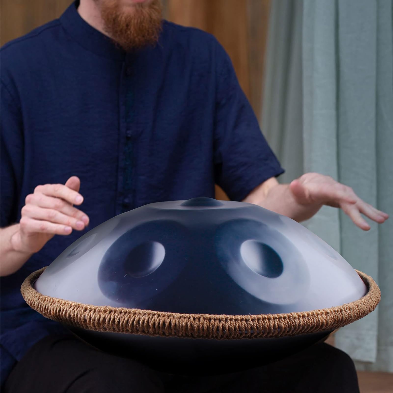 Strumento A Tamburo Handpan De 22 Pulgadas, Handpan In Re Minore Tamburi In Acciaio, Set Di Strumenti A Percussione Hand Pan Per Adulti, Con Frequenza Di 432 Hz/440 Hz(Blue,440HZ/12Note)