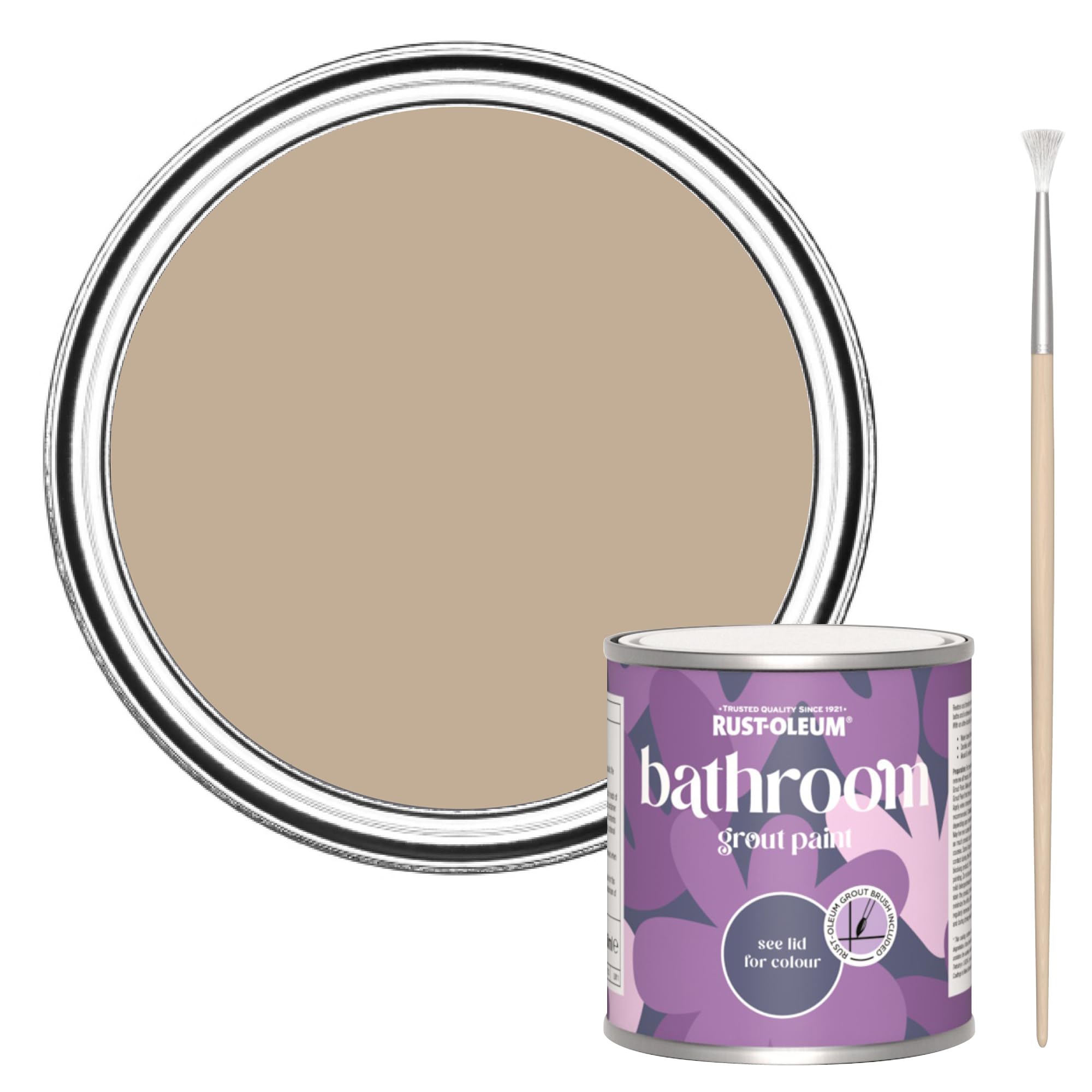 Rust-Oleum Mould-Resistant Brown Bathroom Grout Paint -Salted Caramel 250ml