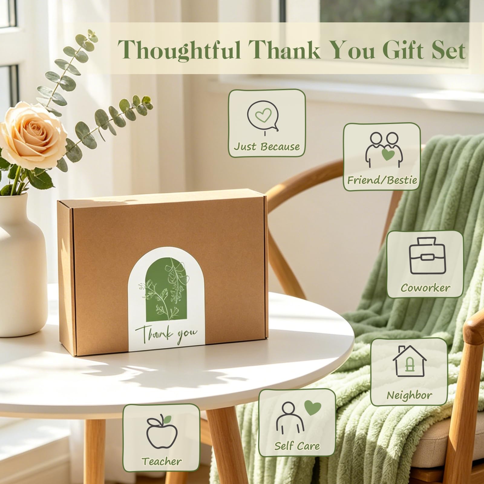 Regalos de agradecimiento para mujeres, regalos de agradecimiento para empleados, profesores, compañeros de trabajo, enfermera, jefe, cesta de regalo de agradecimiento con taza, manta