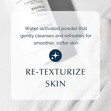 INCELLDERM Active Clean-Up Powder 90g (3.17oz) | Water-Activated Facial Cleanser with Papain Enzymes | Gentle Exfoliation and Skin Barrier Support | Plant-Based Formula