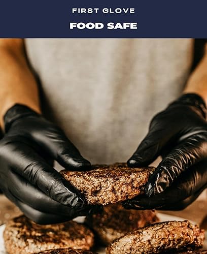 Miniatura 6 de Volt - Guantes desechables de nitrilo negro de 1000 unidades, 6 mil, tamaño mediano, aptos para alimentos, guantes de limpieza desechables, guantes