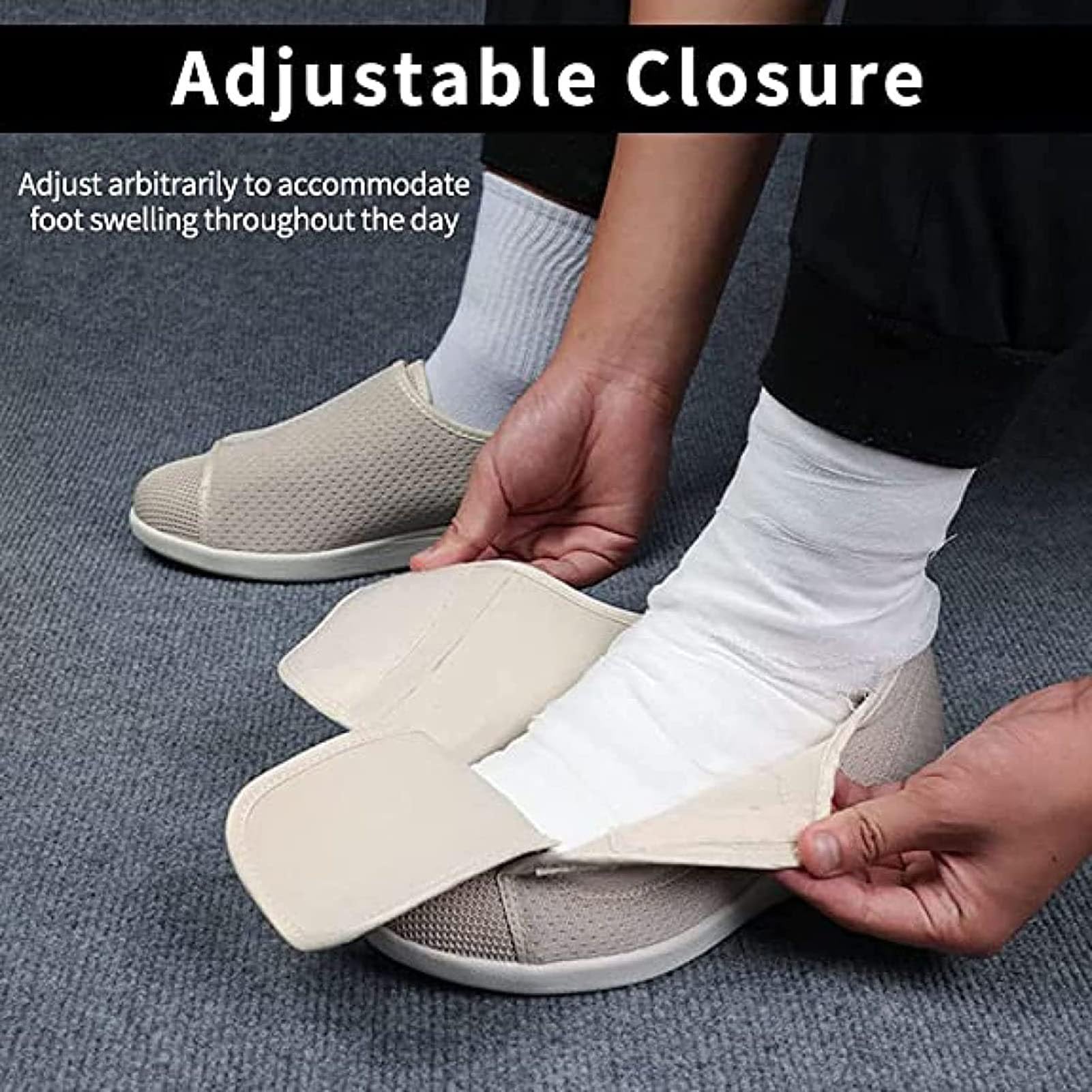 Obuwie z cukrzycowym zapaleniem stawów, bardzo szerokie buty damskie, męskie, ortopedyczne buty dla diabetyków, regulowane buty do chodzenia, obrzęk, wygodne sandały