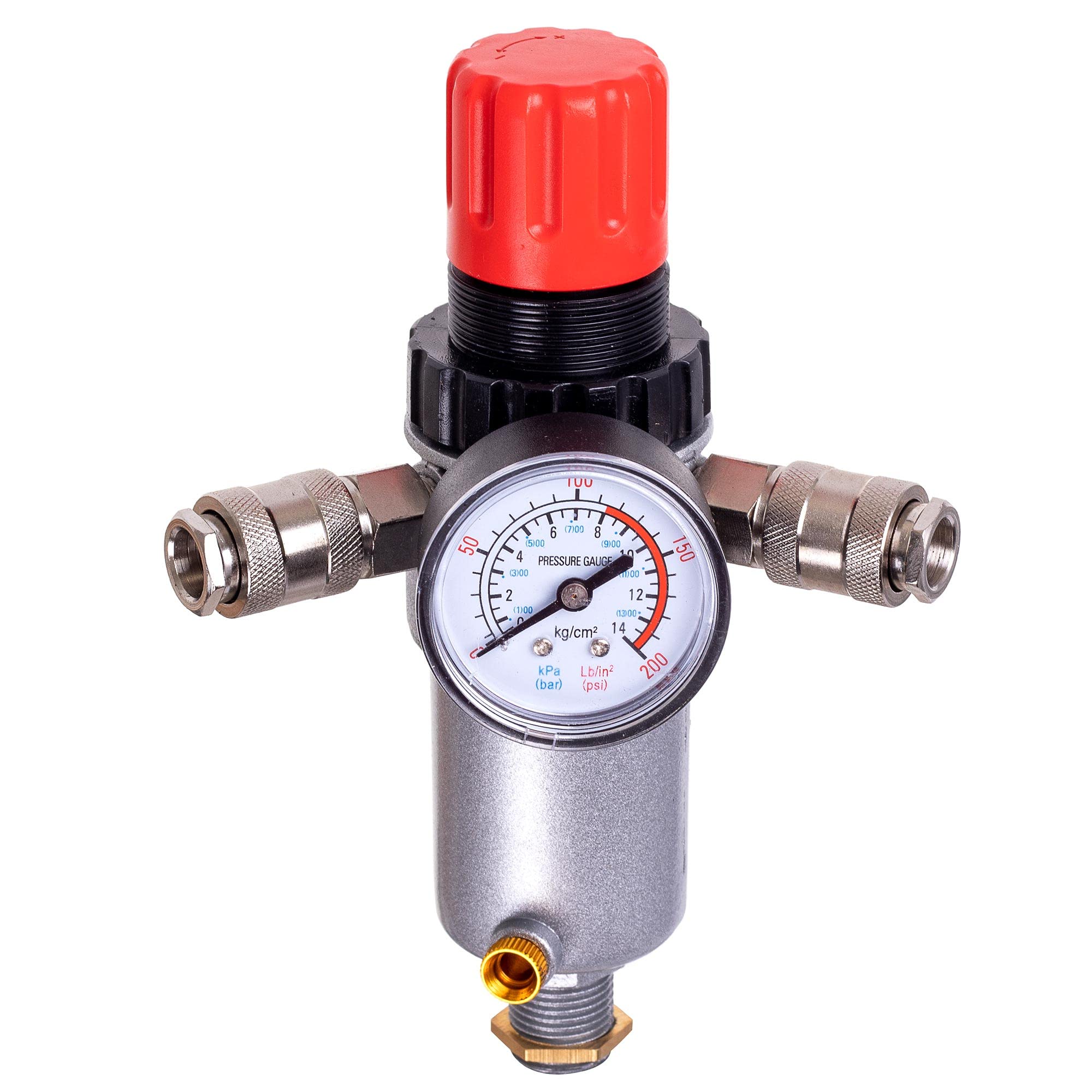 Profi 1/2" Druckluftregler Druckminderer mit Luftfilter und Manometer Filter