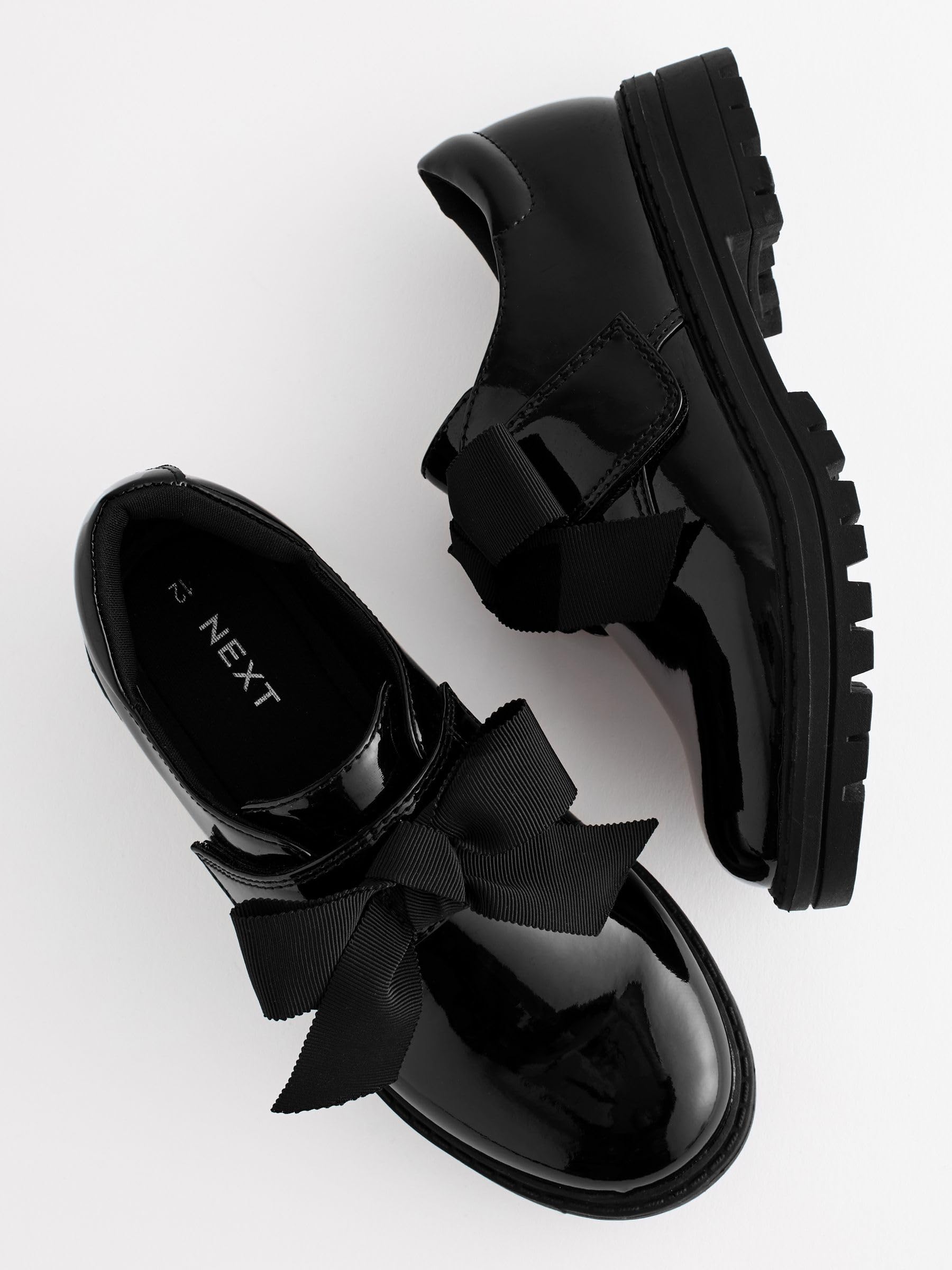 NEXT Fille Chaussures d'école à Semelle épaisse avec Bride et nœud