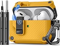 Vista 15 de Compatible con AirPods Pro 2ª/1ª generación, estuche con cierre magnético automático y kit de limpieza, compatible con funda Magsafe - Negro