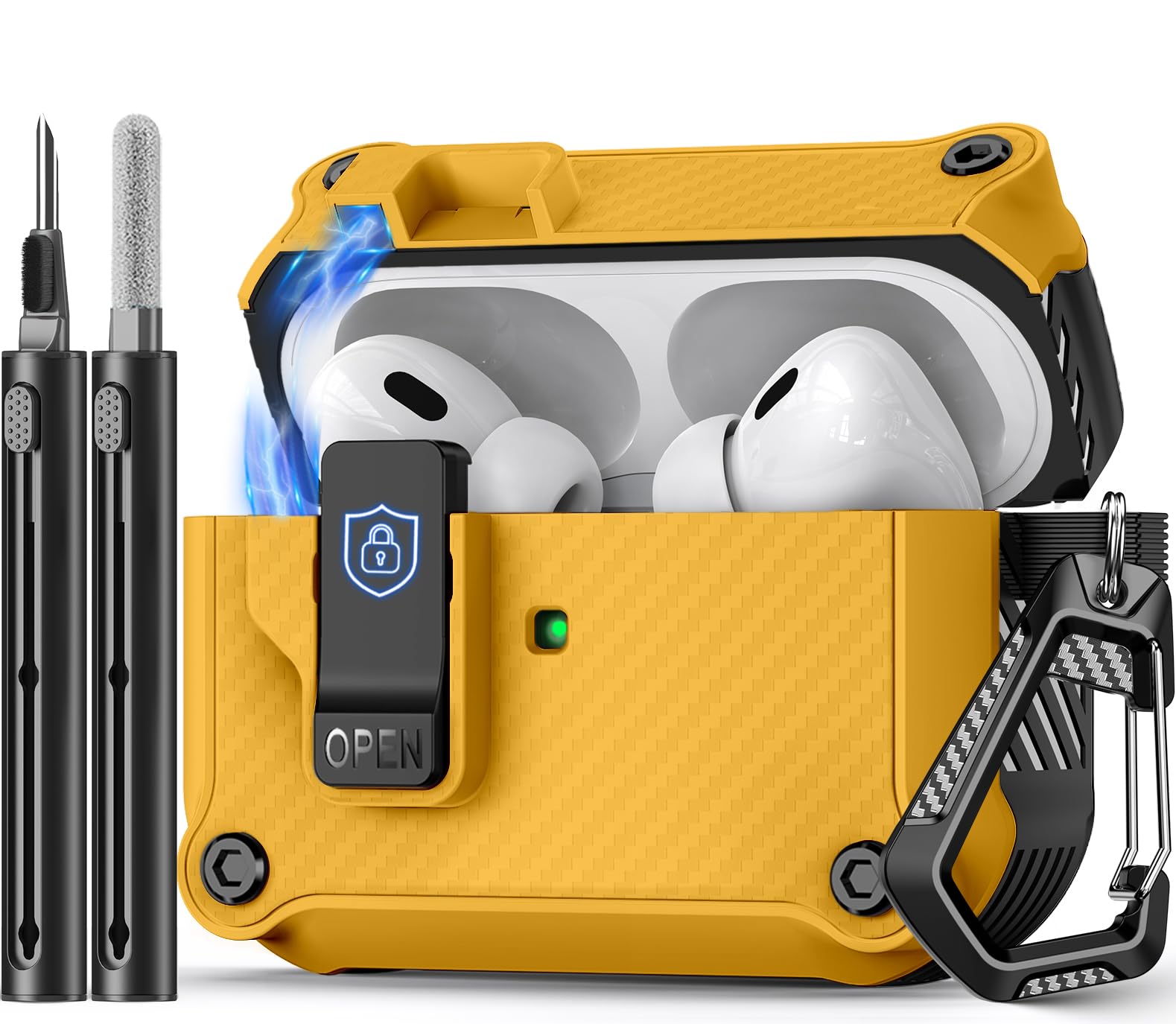 Pohgelan Compatible with AirPods Pro 2nd/1st Case (Yellow)