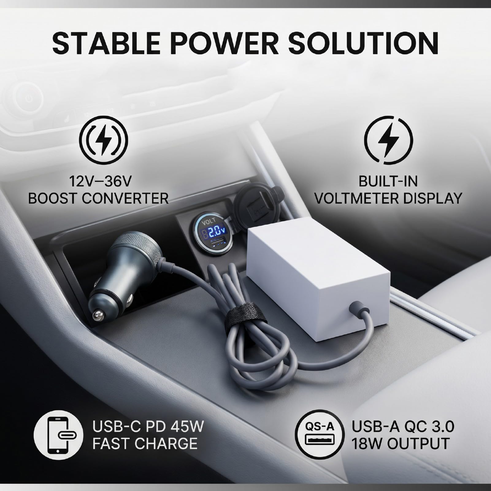 Convertidor Elevador de Voltaje para Coche, Adaptador de