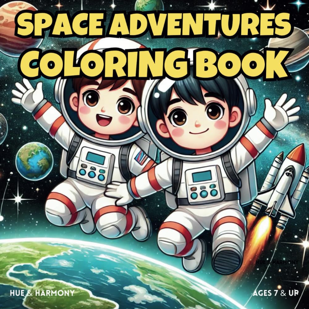Space Adventures Coloring Book: Color Space Illustrations - Astronauts, Aliens, Planets, Space Cities & More! (Cozy & Cute Coloring Books)