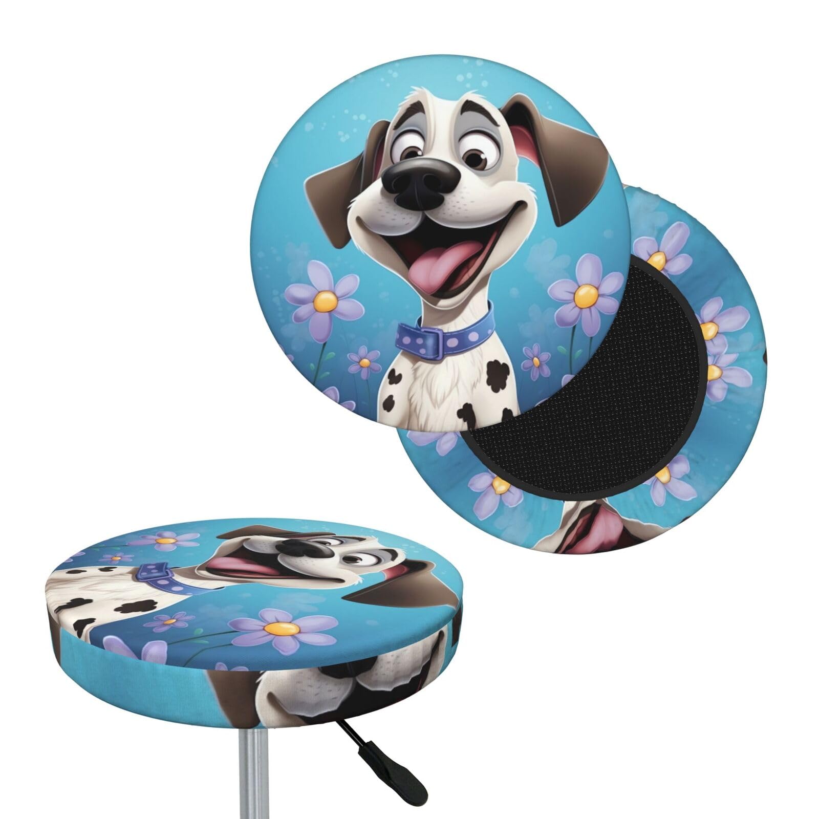 NONHAI Dog Bar Stool Cover Round Elastic Stool Cushion Covers Dustproof Bar Chair Cover Washable Stool Cushion Slipcover Stretch Stool Seat Covers for 12-14 Inch Chair