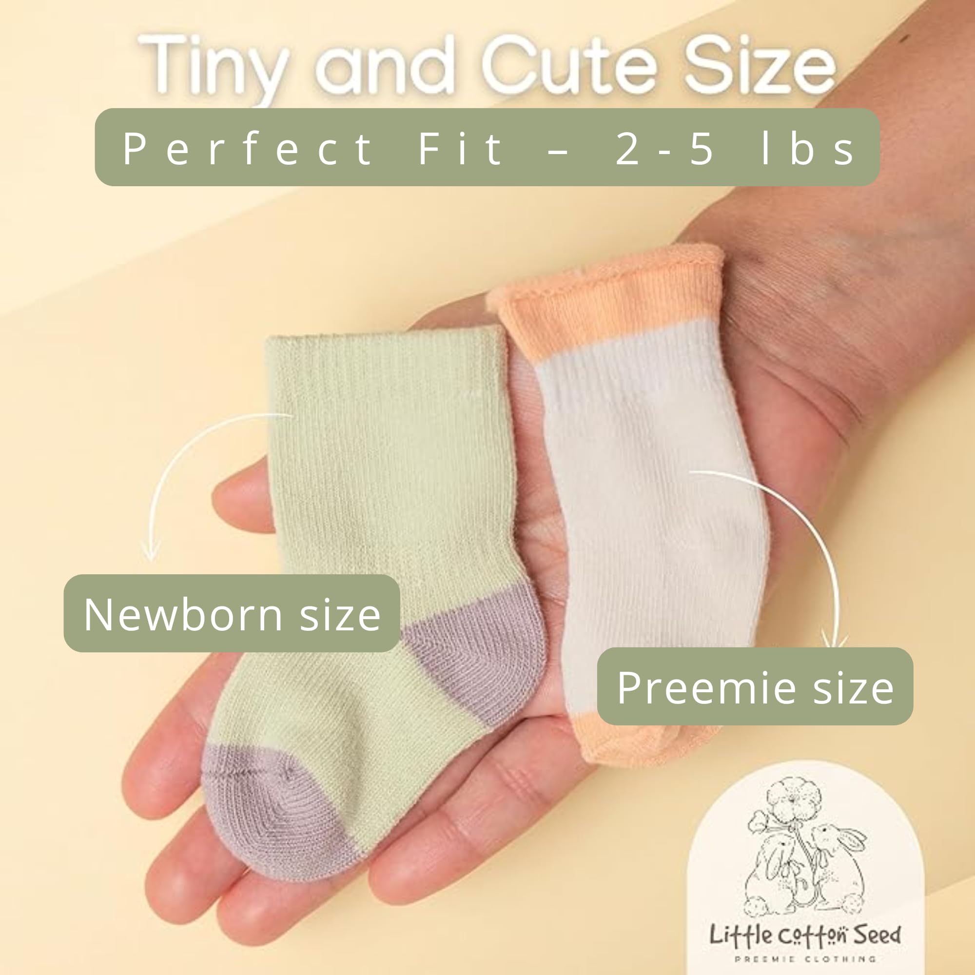 Calcetines básicos para bebés y niños recién nacidos (6 paquetes) – Calcetines prematuros de algodón orgánico – imprescindibles para pies pequeños