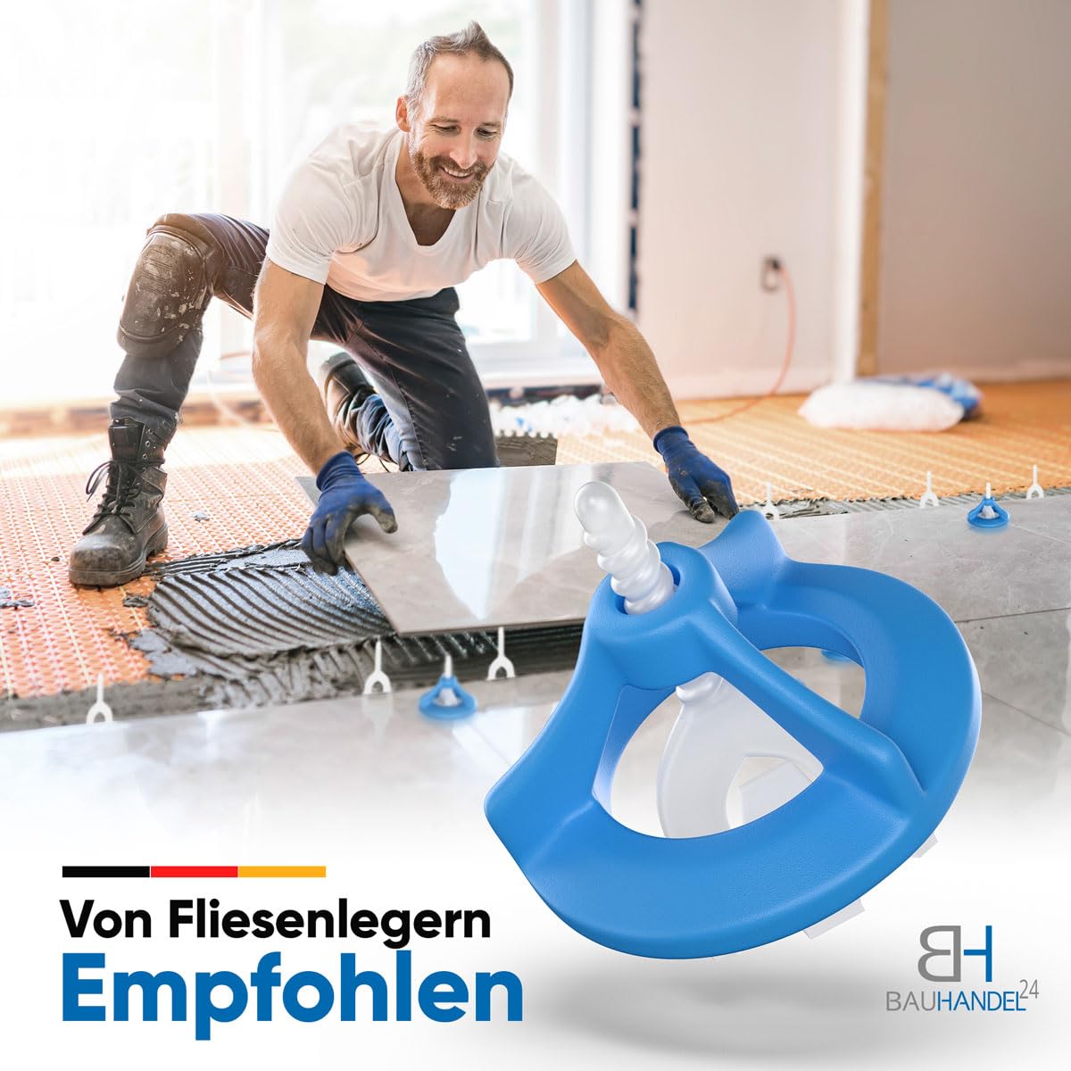 BH BAUHANDEL24 Fliesen- Nivelliersystem, Verlegehilfe Fliesenkeile Fugenkreuze - Set S, 2mm