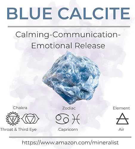 Miniatura 6 de Mineralist Colección de piedras curativas de cristal, azul calcita, rocas naturales de 0.5 libras, racimos de cristal de cuarzo de alta energía,