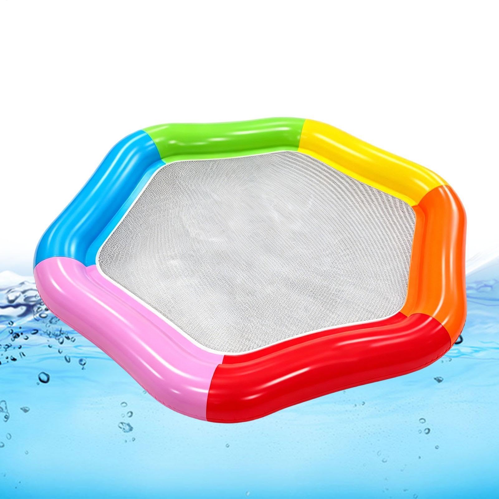 Galleggiante gonfiabile dello stagno, esagono dell'amaca dell'acqua a tenuta stagna del PVC di 2 persone | Piscina abbronzante galleggiante, sedia gonfiabile per adulti e bambini, per spiaggia, lago, fiumi, parchi, cortile, vacanze