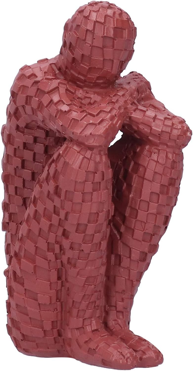Fockety Thinking Man Statue, Abstract Sculpture, Simple Decorative Crafts Exquisite Home Kitchen for Hallway Office(red)